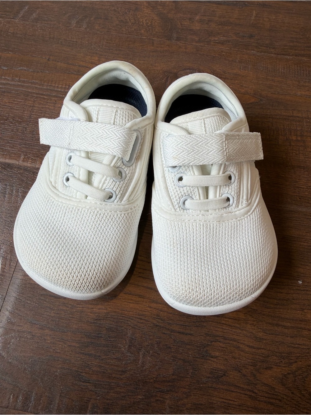 Toddler Wide Toe Box White/Cream Velcro Canvas Sneakers